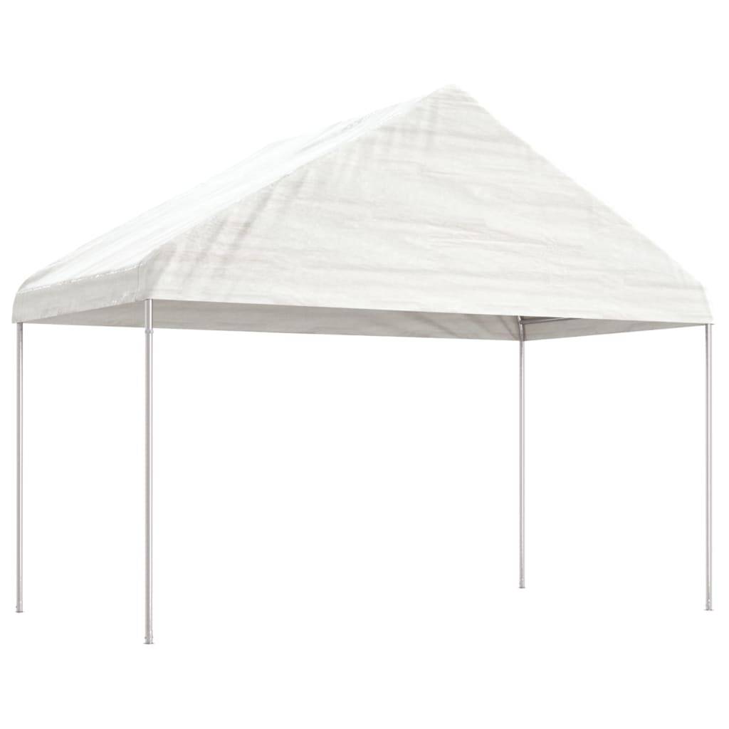 vidaXL Pavillon mit Dach Weiß 20,07x4,08x3,22 m Polyethylen
