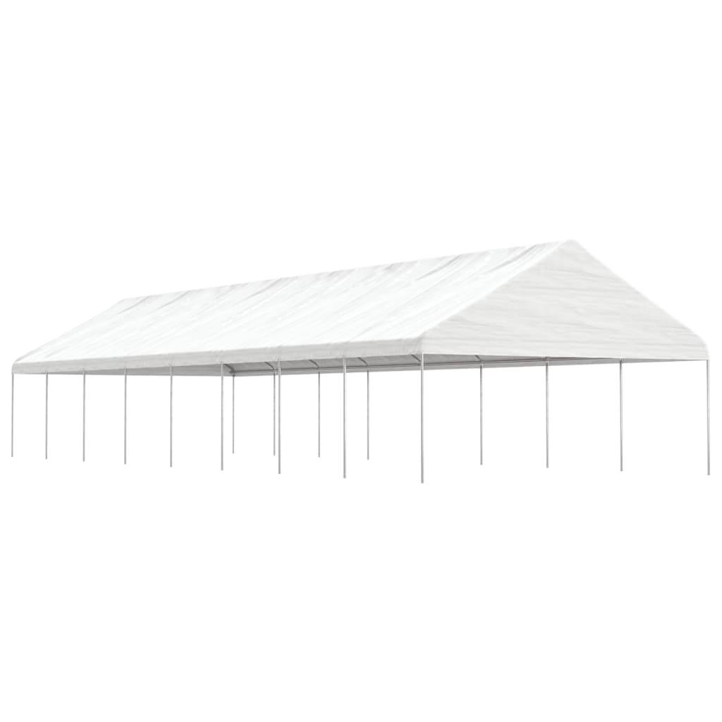 vidaXL Pavillon mit Dach Weiß 17,84x5,88x3,75 m Polyethylen