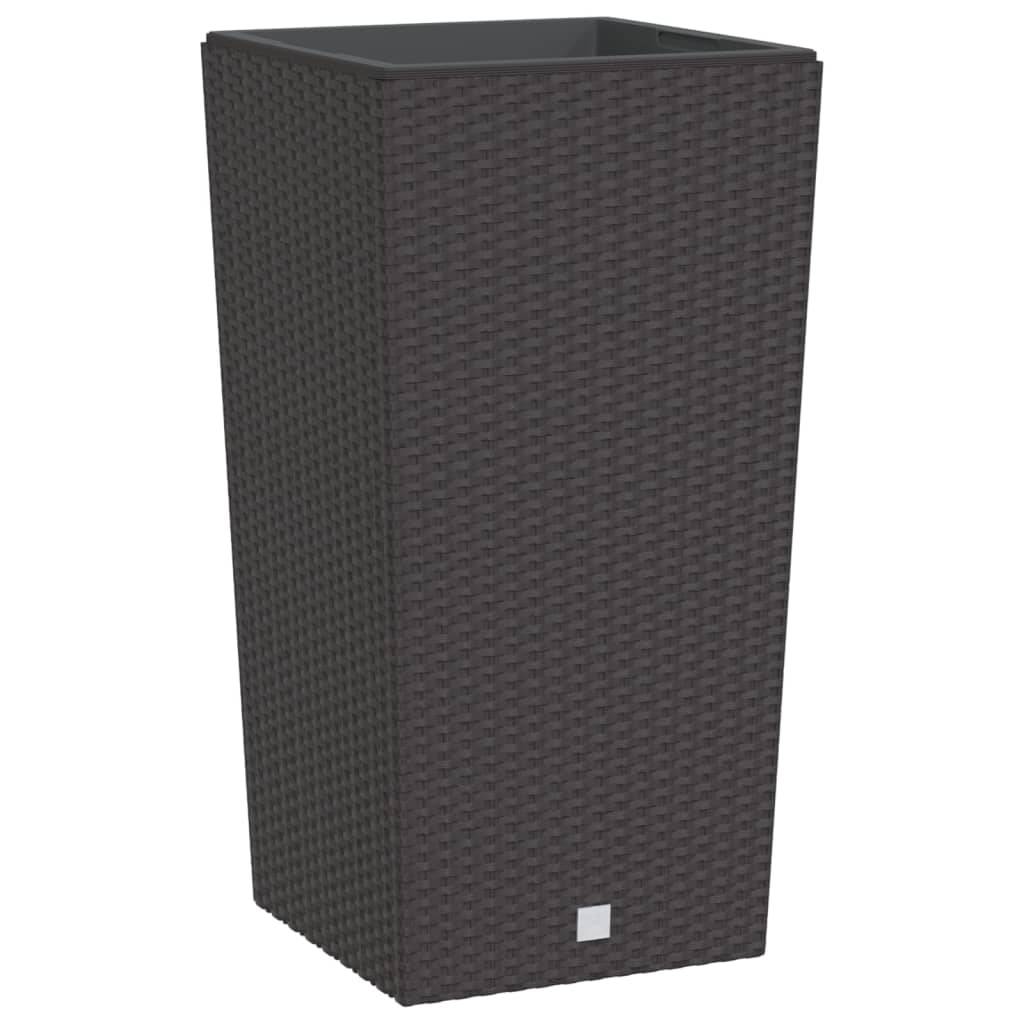 vidaXL Pflanzkübel mit herausnehmbaren Einsatz Braun 21/49 L PP-Rattan