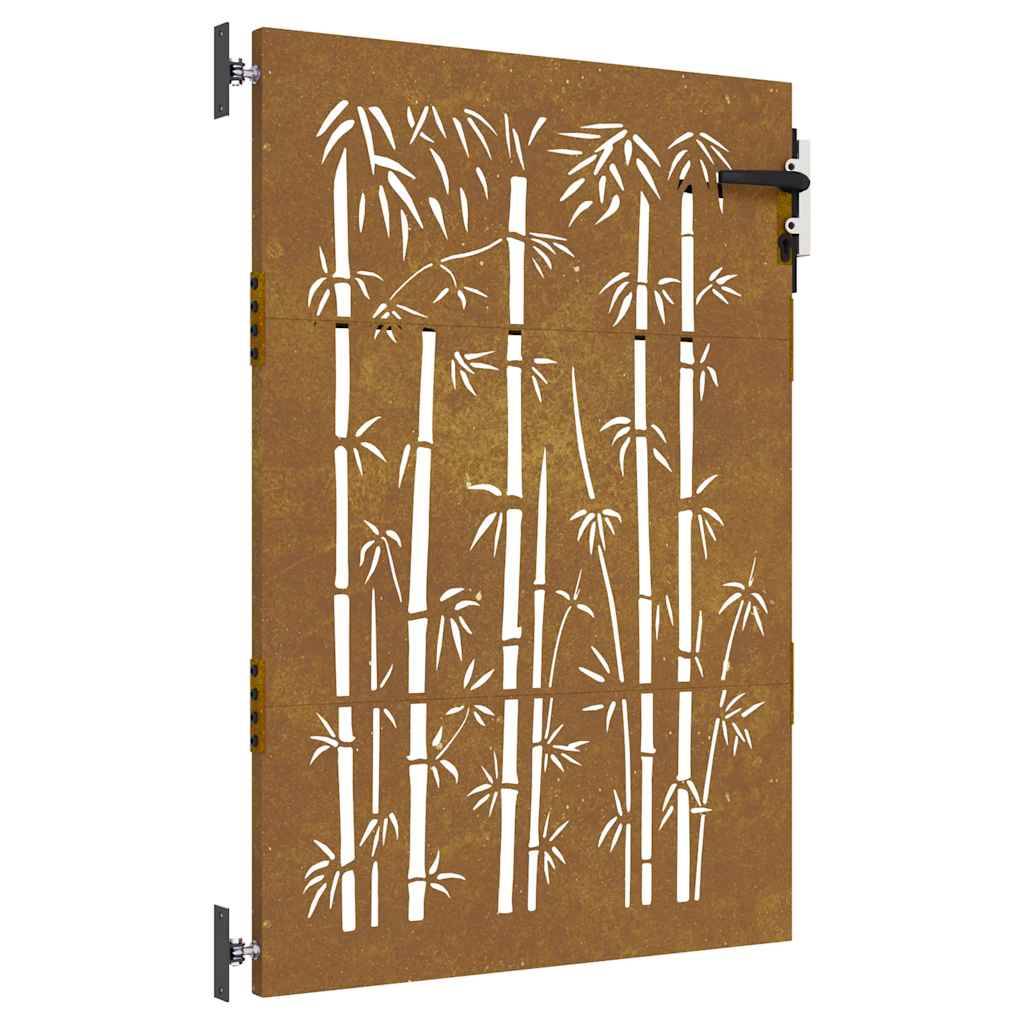 vidaXL Gartentor 85x150 cm Cortenstahl Bambus-Design