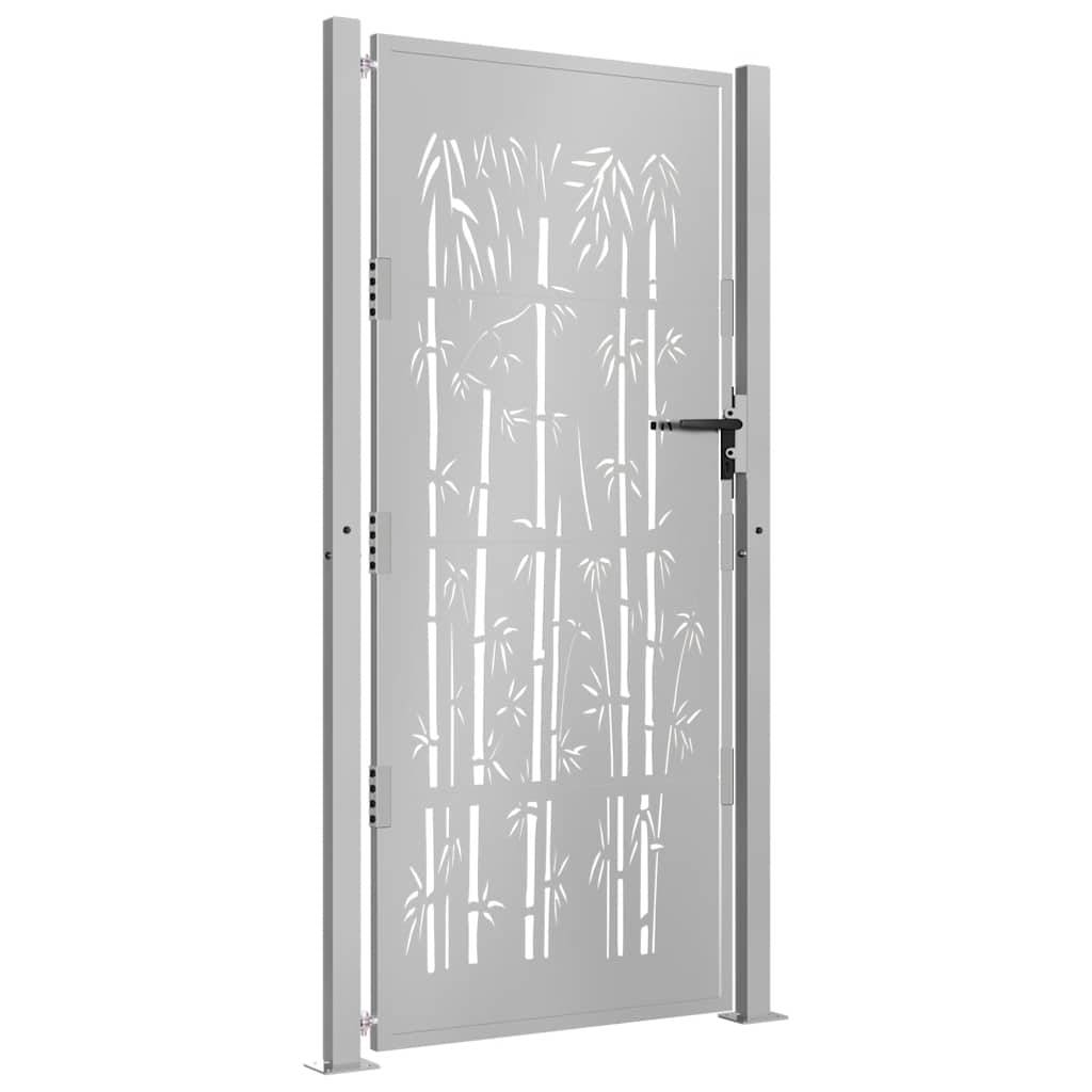 vidaXL Gartentor 105x205 cm Cortenstahl Bambus-Design