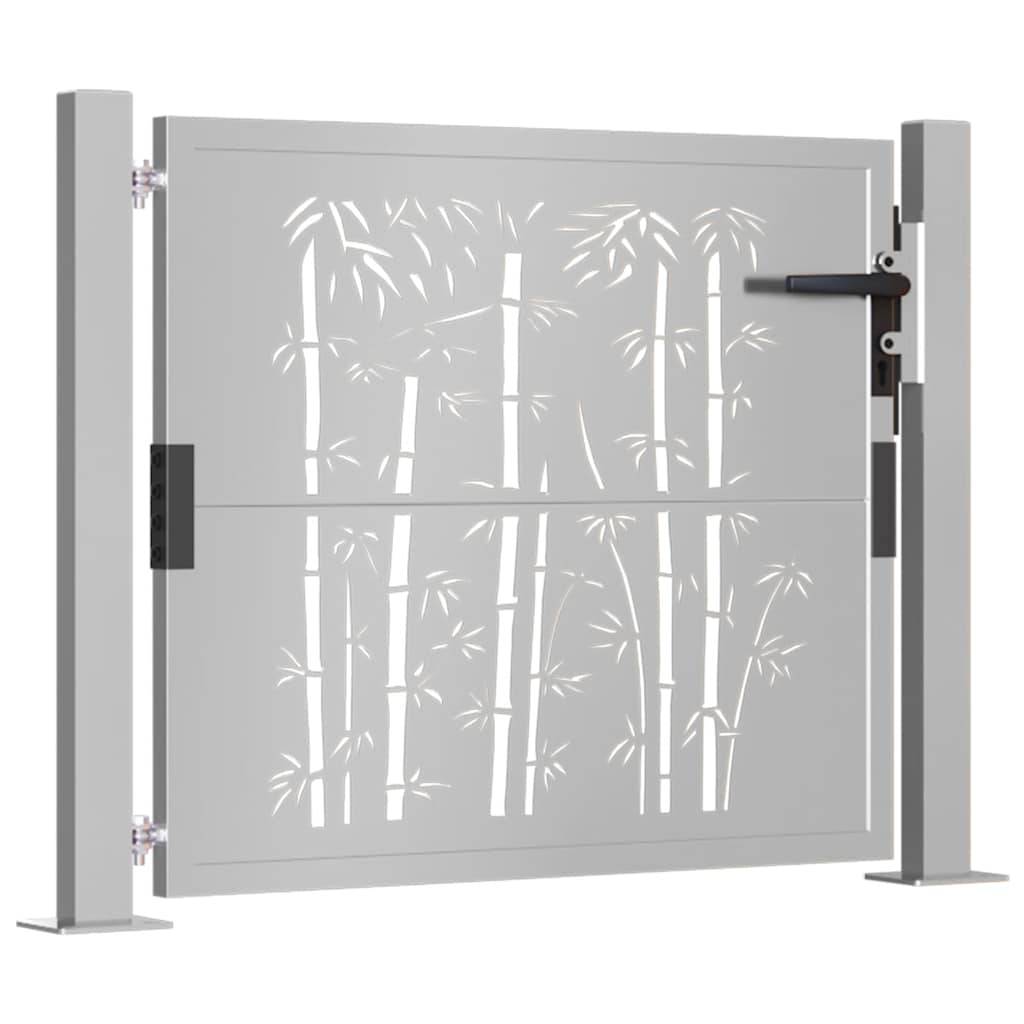 vidaXL Gartentor 105x80 cm Cortenstahl Bambus-Design
