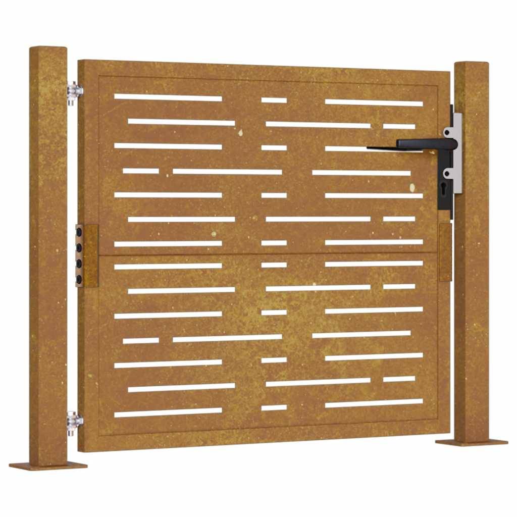 vidaXL Gartentor 105x80 cm Cortenstahl Quadratisches Design