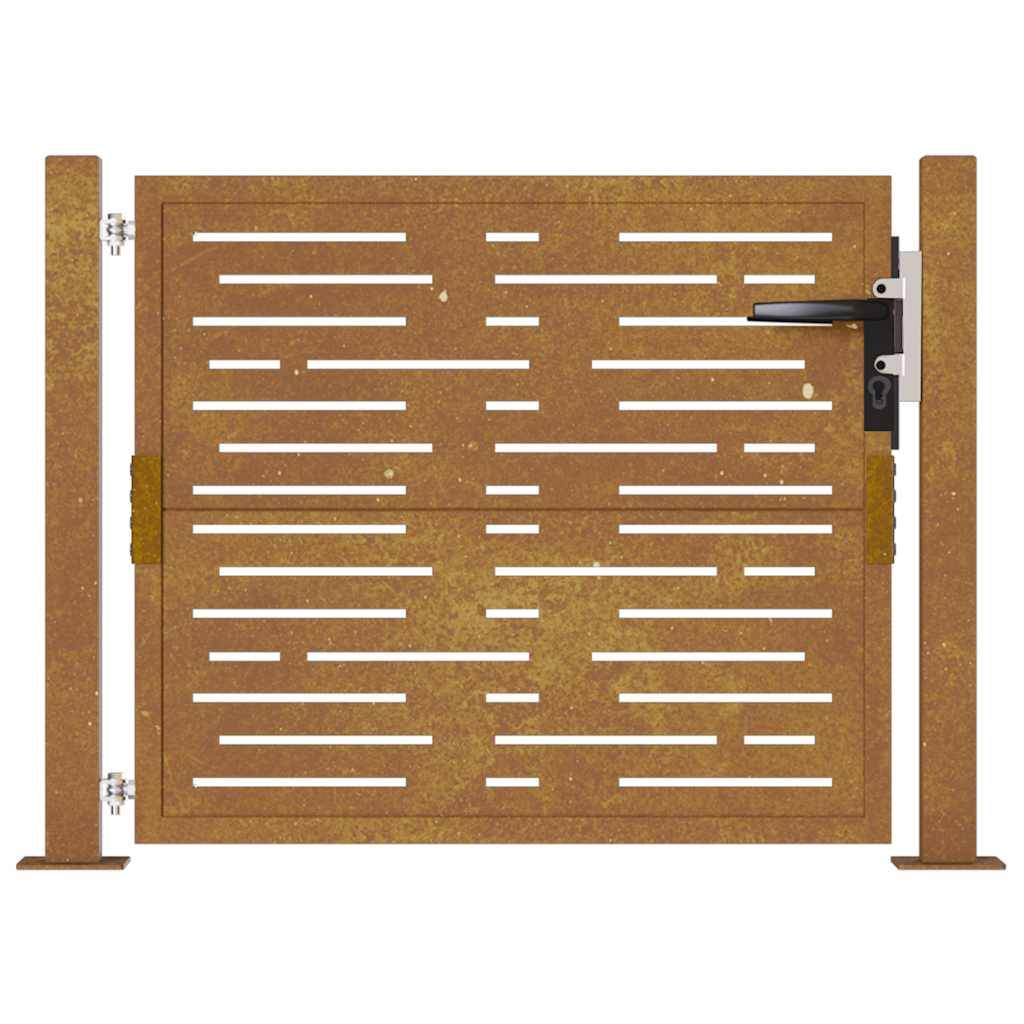 vidaXL Gartentor 105x80 cm Cortenstahl Quadratisches Design