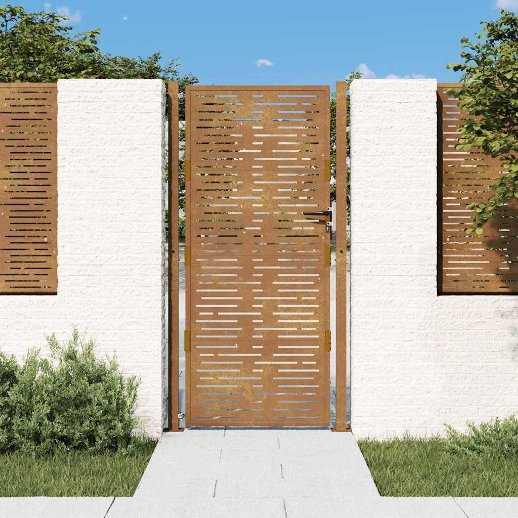 vidaXL Gartentor 105x180 cm Cortenstahl Quadratisches Design