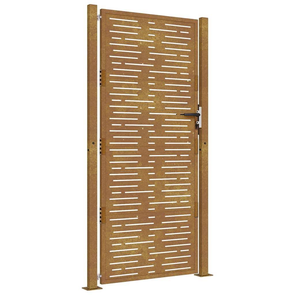 vidaXL Gartentor 105x180 cm Cortenstahl Quadratisches Design