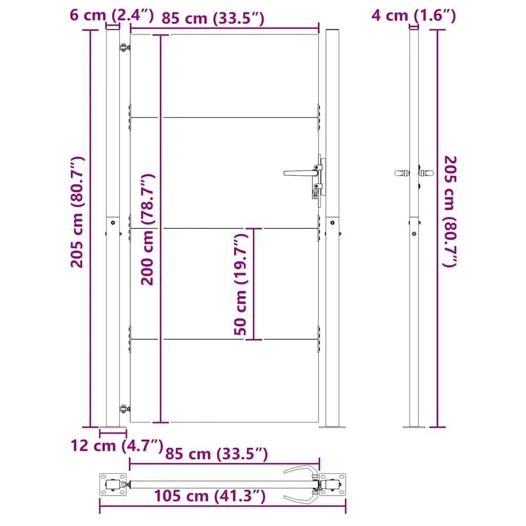 vidaXL Gartentor 105x205 cm Cortenstahl