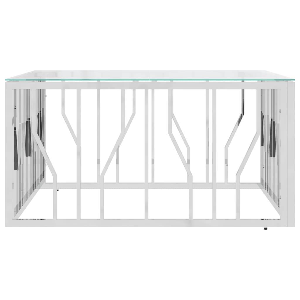 vidaXL Couchtisch 80x80x40 cm Edelstahl und Glas