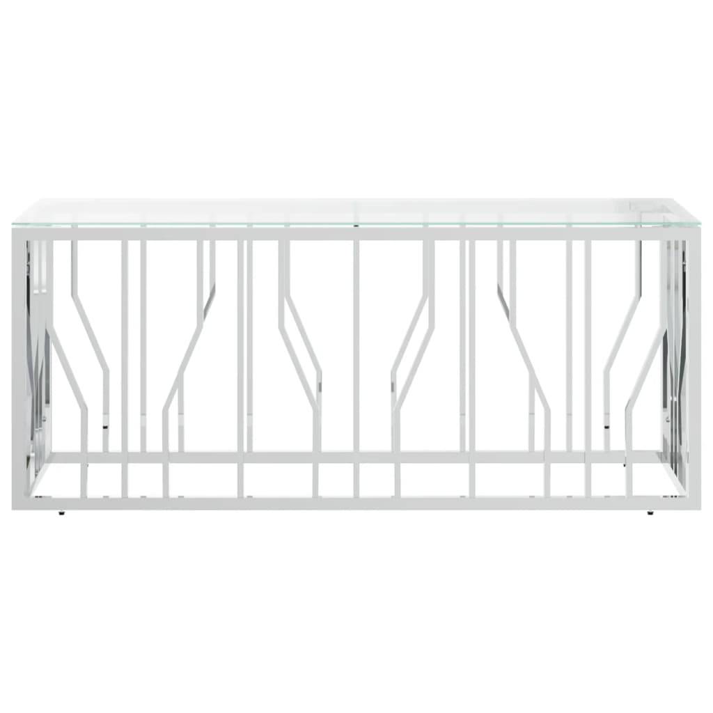 vidaXL Couchtisch 110x45x45 cm Edelstahl und Glas