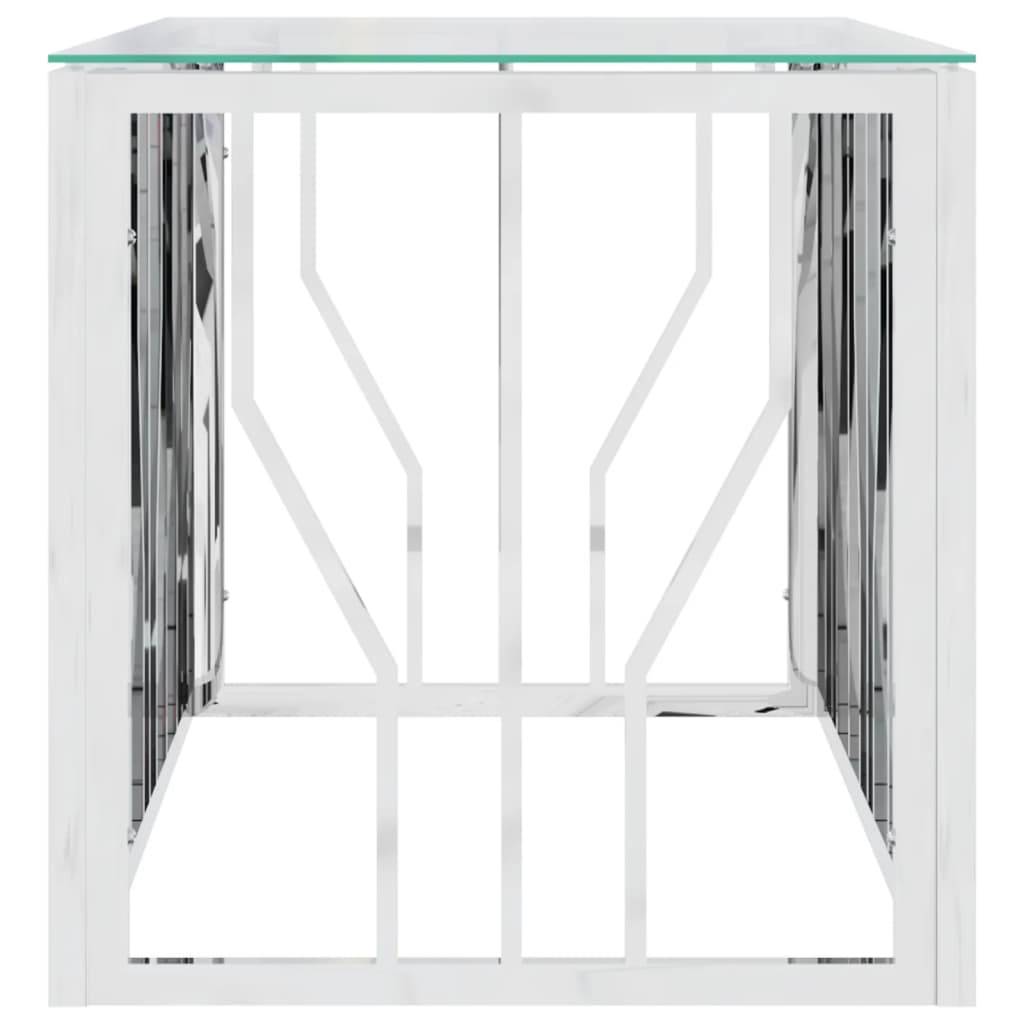 vidaXL Couchtisch 110x45x45 cm Edelstahl und Glas