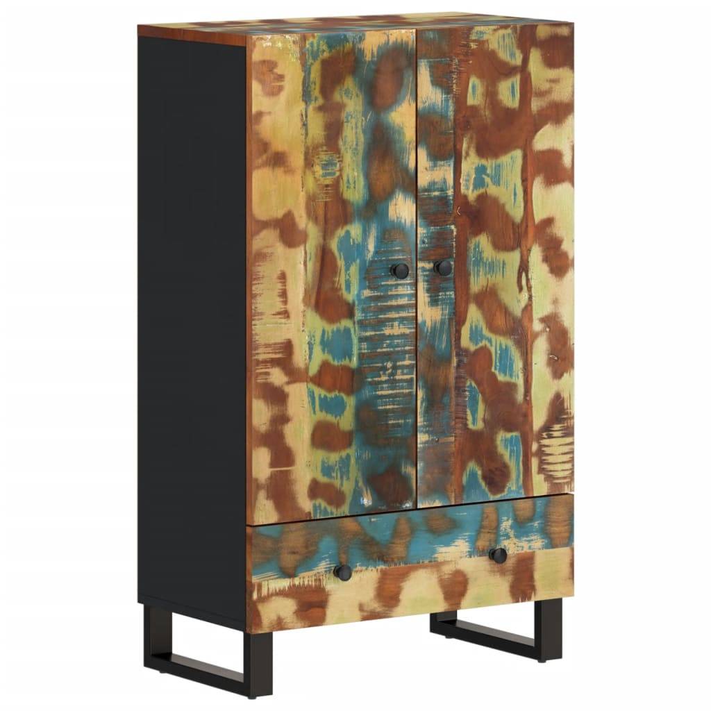 vidaXL Highboard mit Schublade 60x33x100 cm Massives Altholz & Eisen