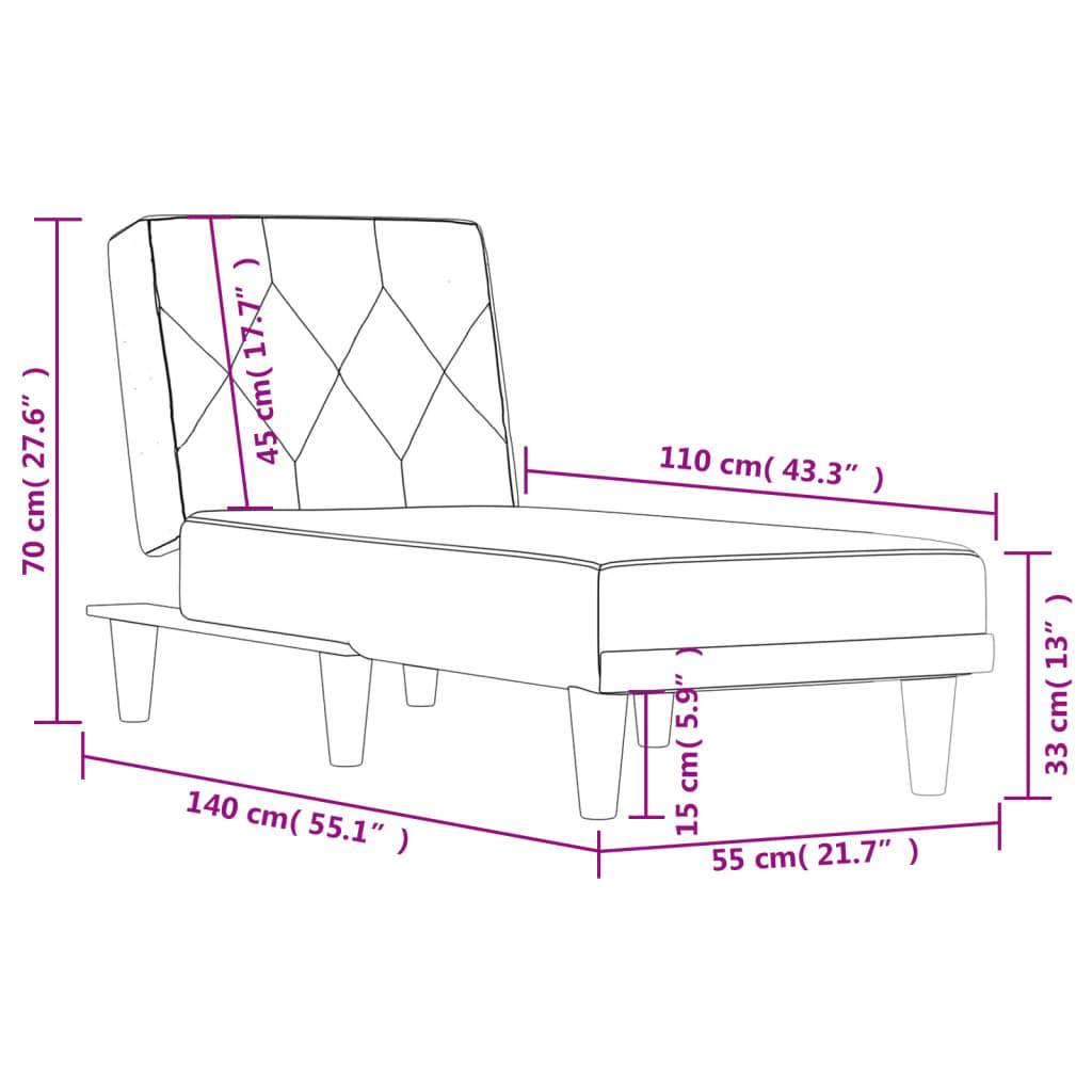 vidaXL Chaiselongue Schwarz Samt