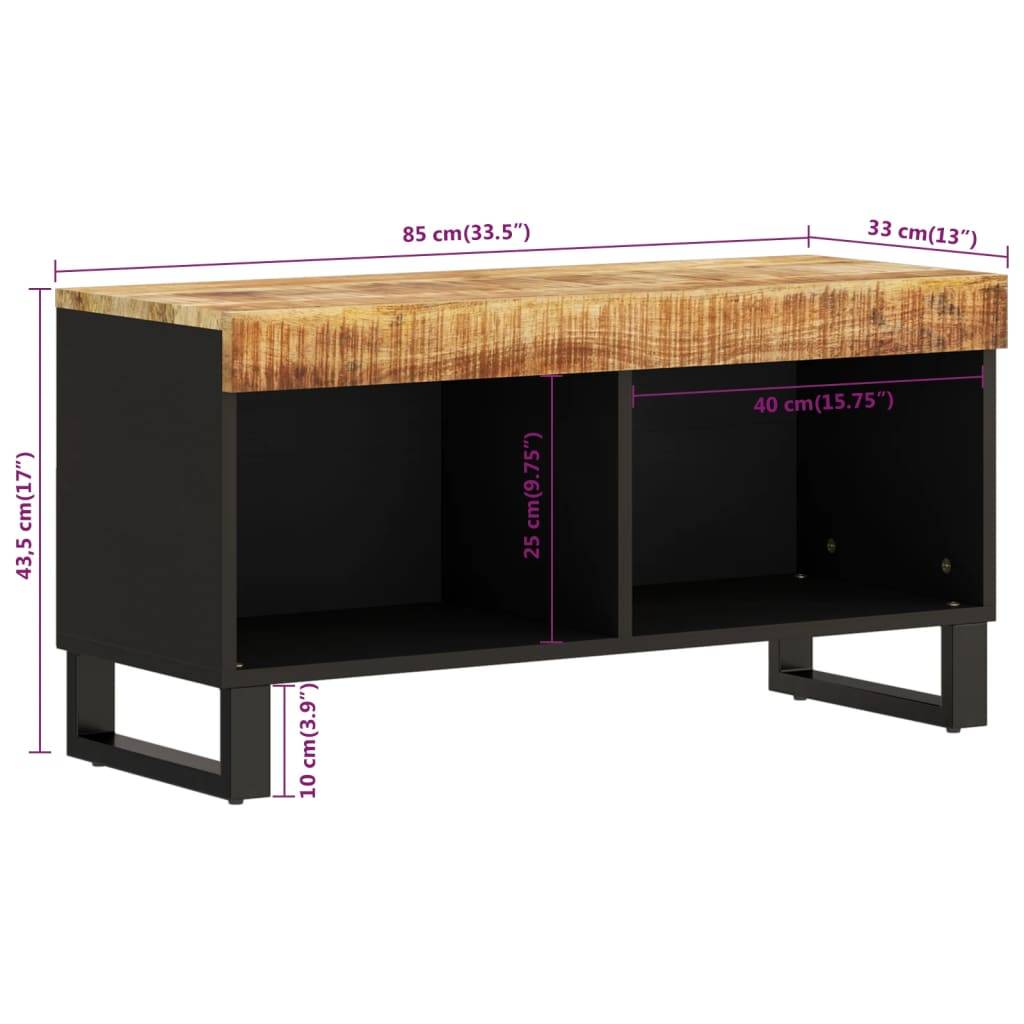 vidaXL TV-Schrank 85x33x43,5 cm Massivholz Mango