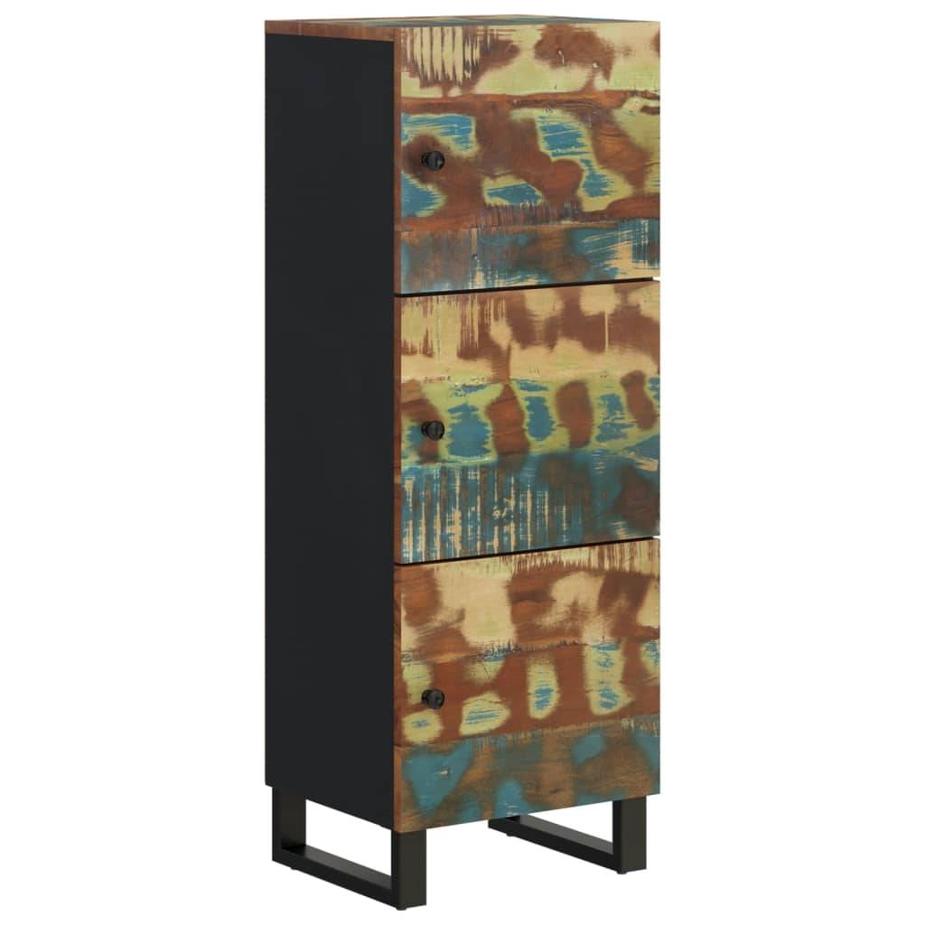 vidaXL Highboard mit 3 Türen 40x33x110 cm Altholz Massiv &amp; Eisen