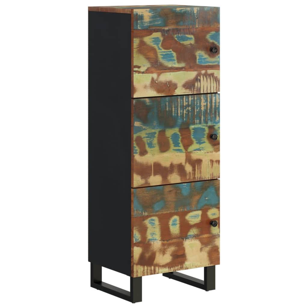 vidaXL Highboard mit 3 Türen 40x33x110 cm Altholz Massiv &amp; Eisen
