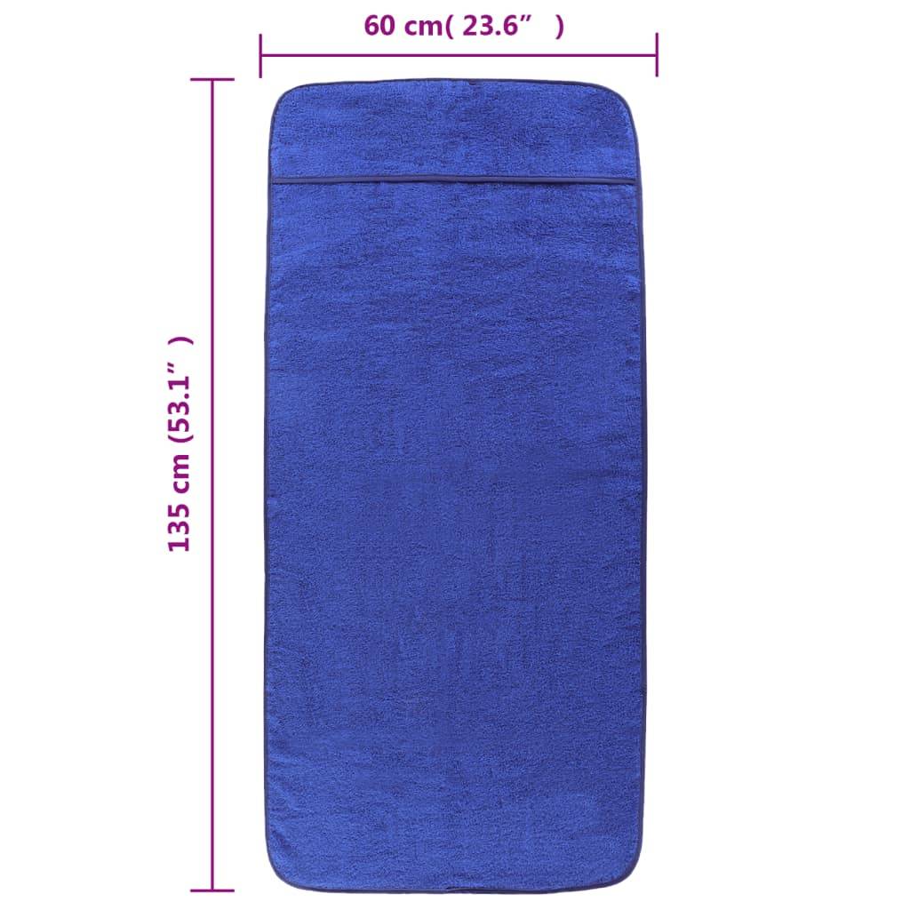 vidaXL Strandtücher 2 Stk. Königsblau 60x135 cm Stoff 400 GSM