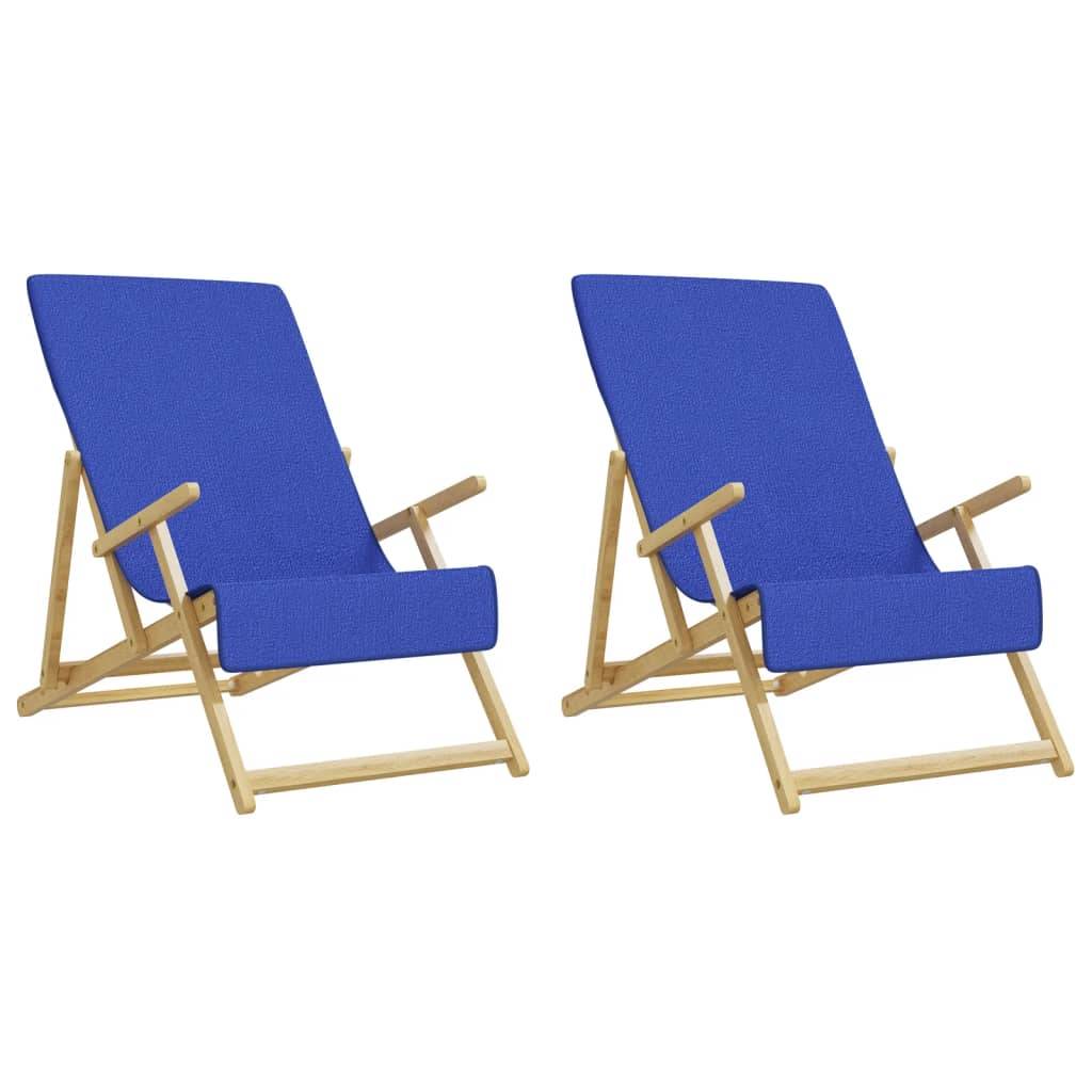 vidaXL Strandtücher 2 Stk. Königsblau 60x135 cm Stoff 400 GSM
