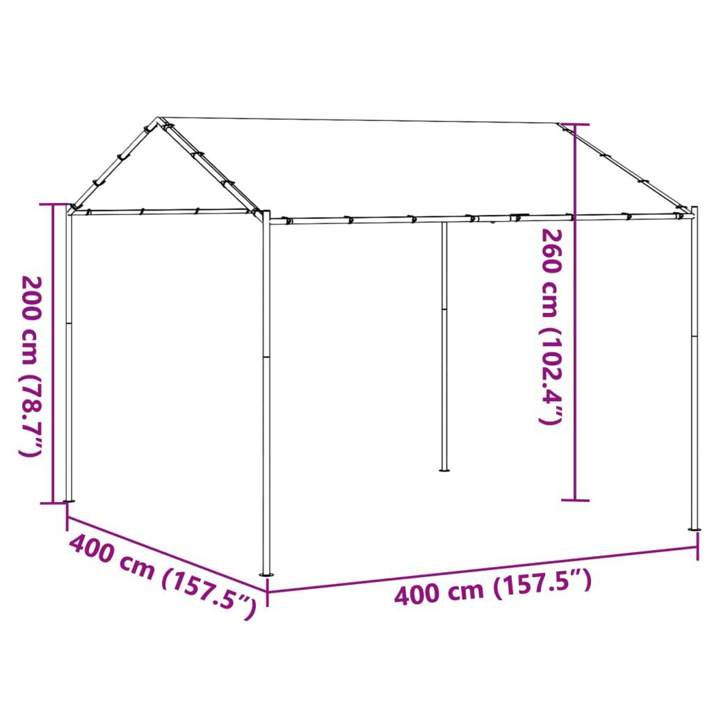 vidaXL Gartenpavillon Beige 4x4 m Stahl und Stoff