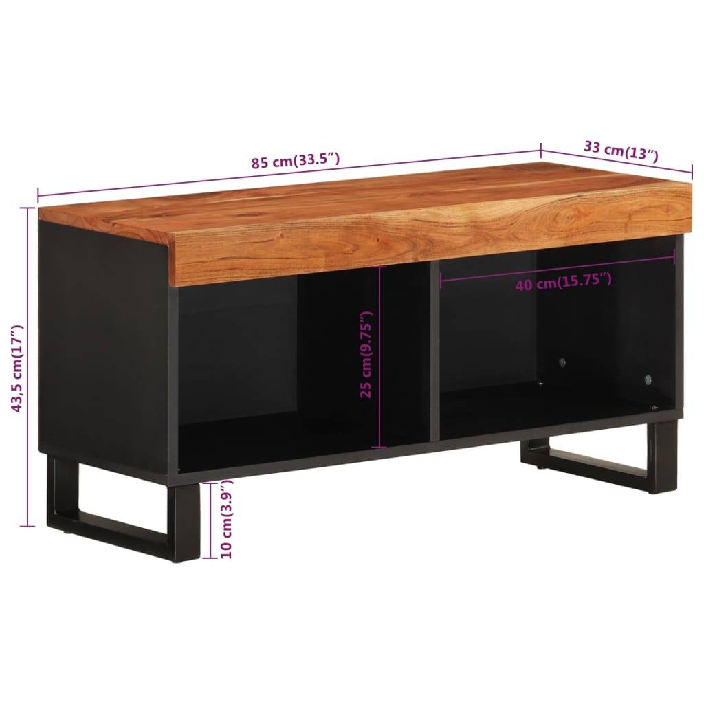 vidaXL TV-Schrank 85x33x43,5 cm Massivholz Akazie
