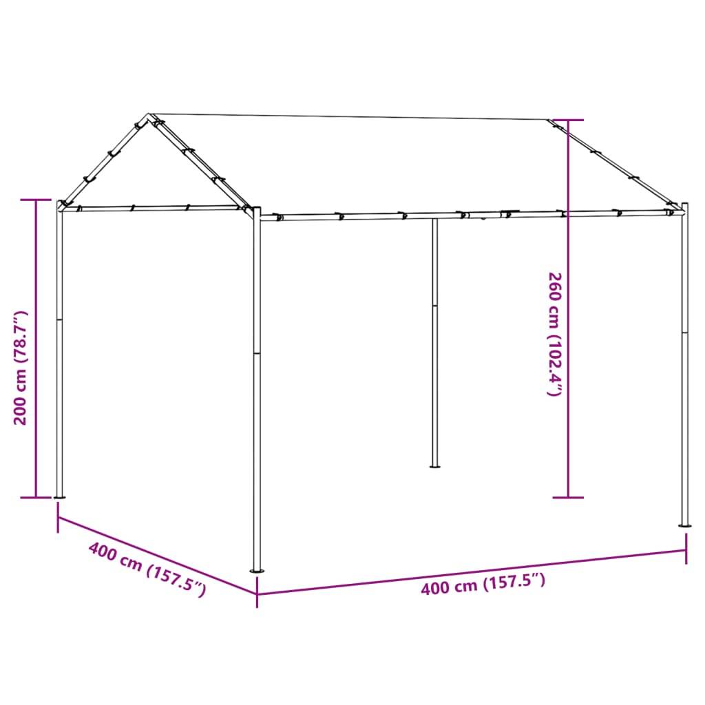 vidaXL Gartenpavillon Anthrazit 4x4 m Stahl und Stoff