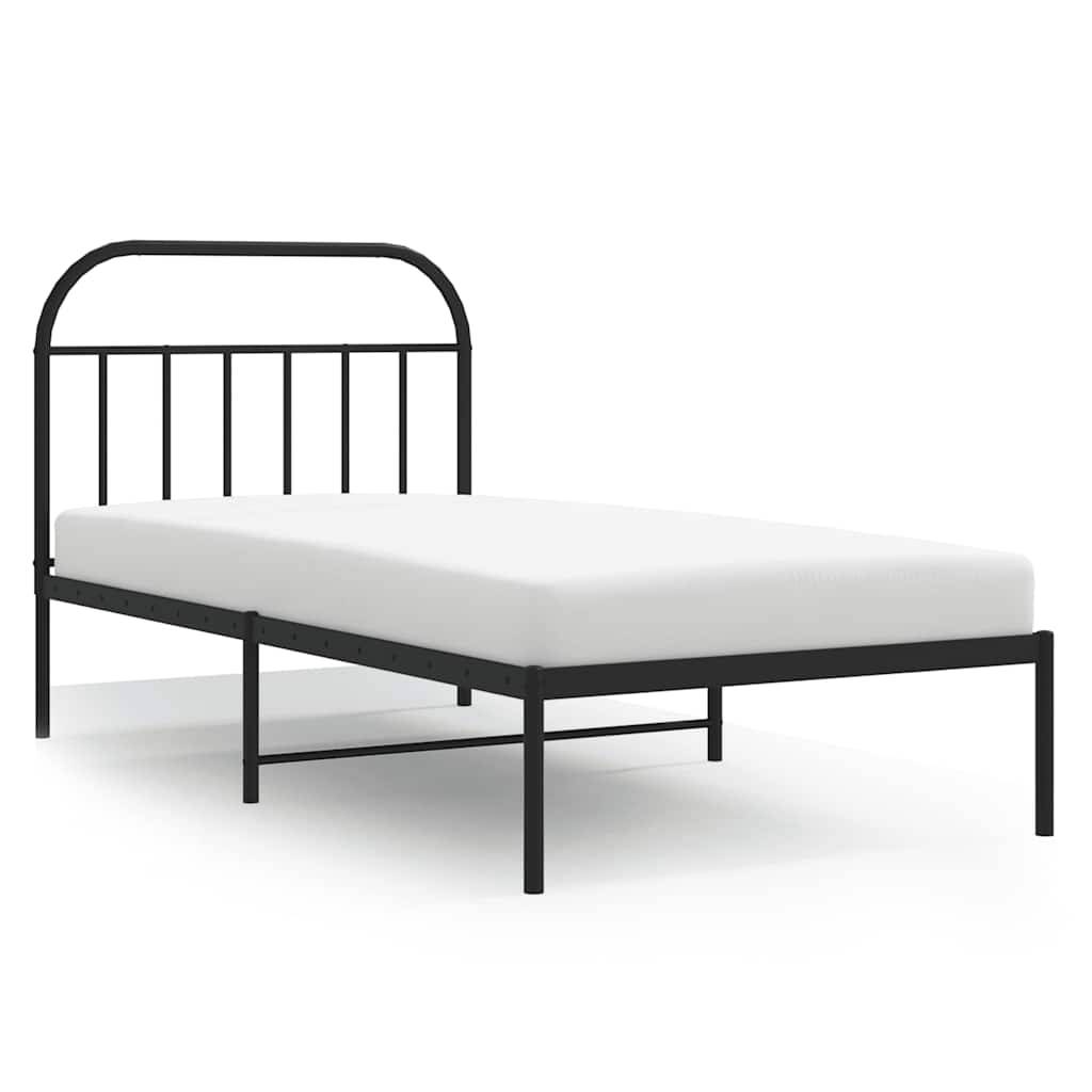 vidaXL Bettgestell mit Kopfteil Metall Schwarz 100x200 cm