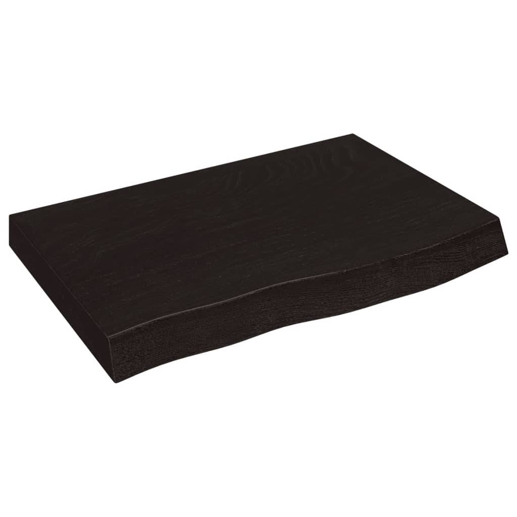 vidaXL Wandregal Dunkelbraun 60x40x(2-6) cm Massivholz Eiche Behandelt