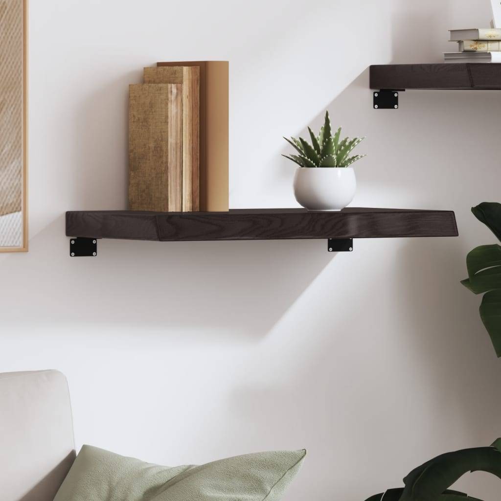 vidaXL Wandregal Dunkelbraun 60x40x(2-6) cm Massivholz Eiche Behandelt