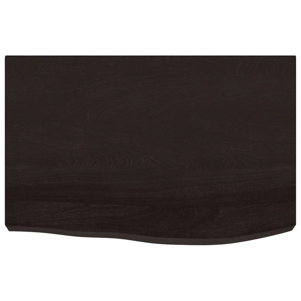 vidaXL Wandregal Dunkelbraun 60x40x(2-6) cm Massivholz Eiche Behandelt