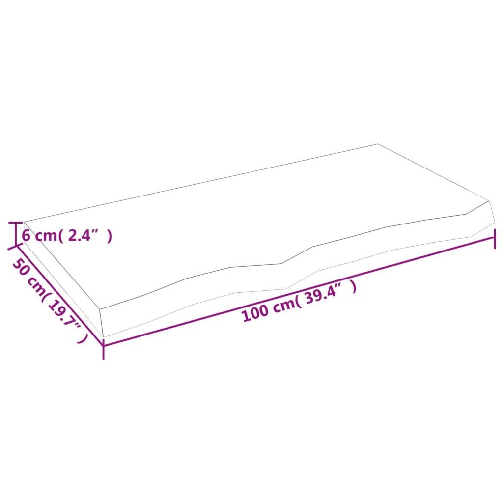 vidaXL Wandregal Dunkelbraun 100x50x(2-6)cm Massivholz Eiche Behandelt