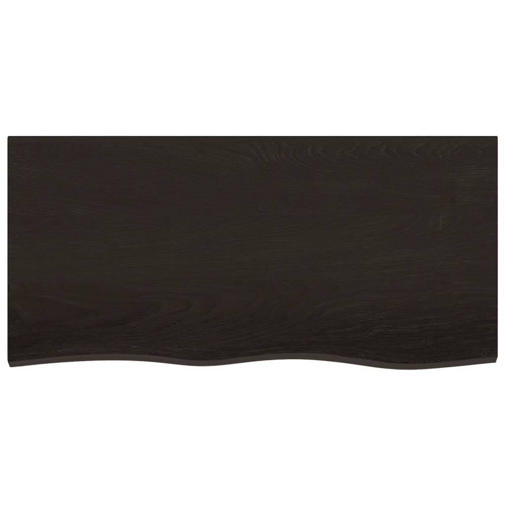 vidaXL Wandregal Dunkelbraun 100x50x(2-6)cm Massivholz Eiche Behandelt