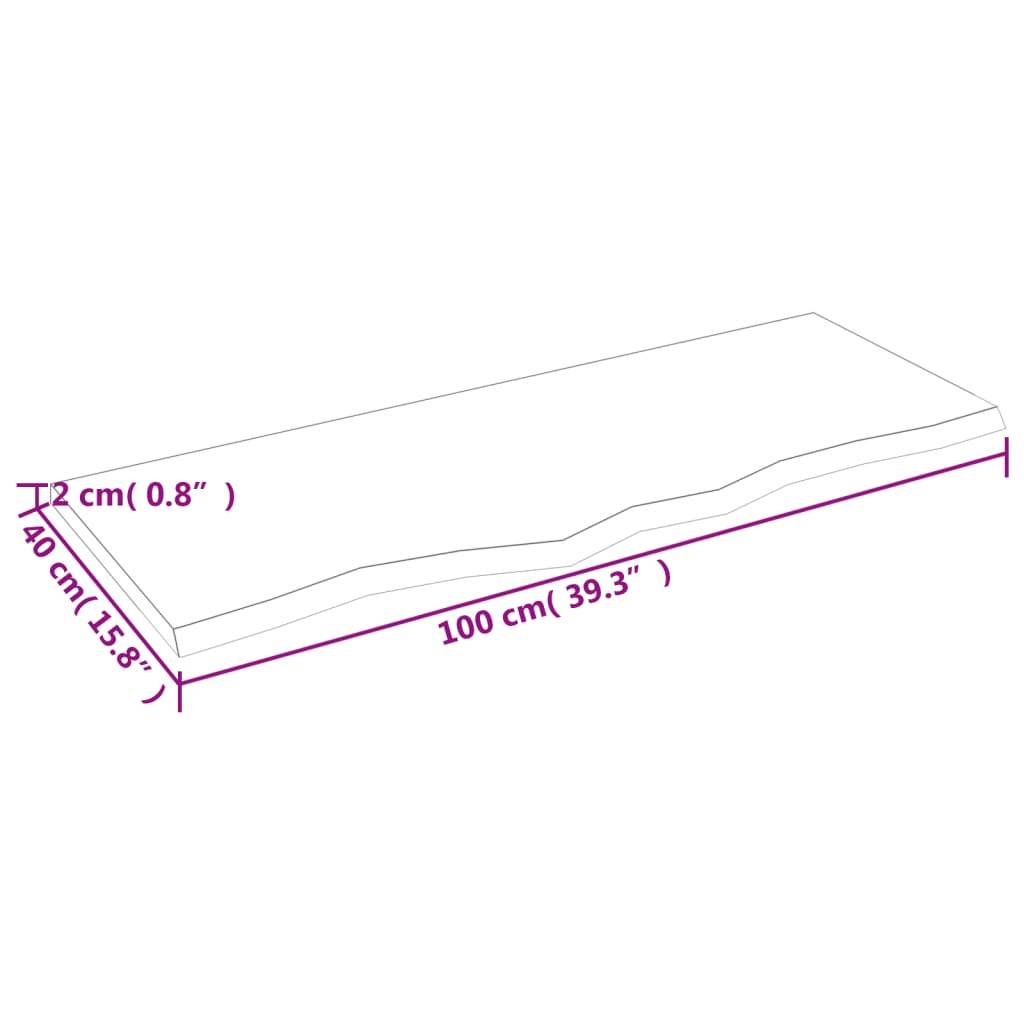 vidaXL Tischplatte 100x40x2 cm Massivholz Eiche Unbehandelt