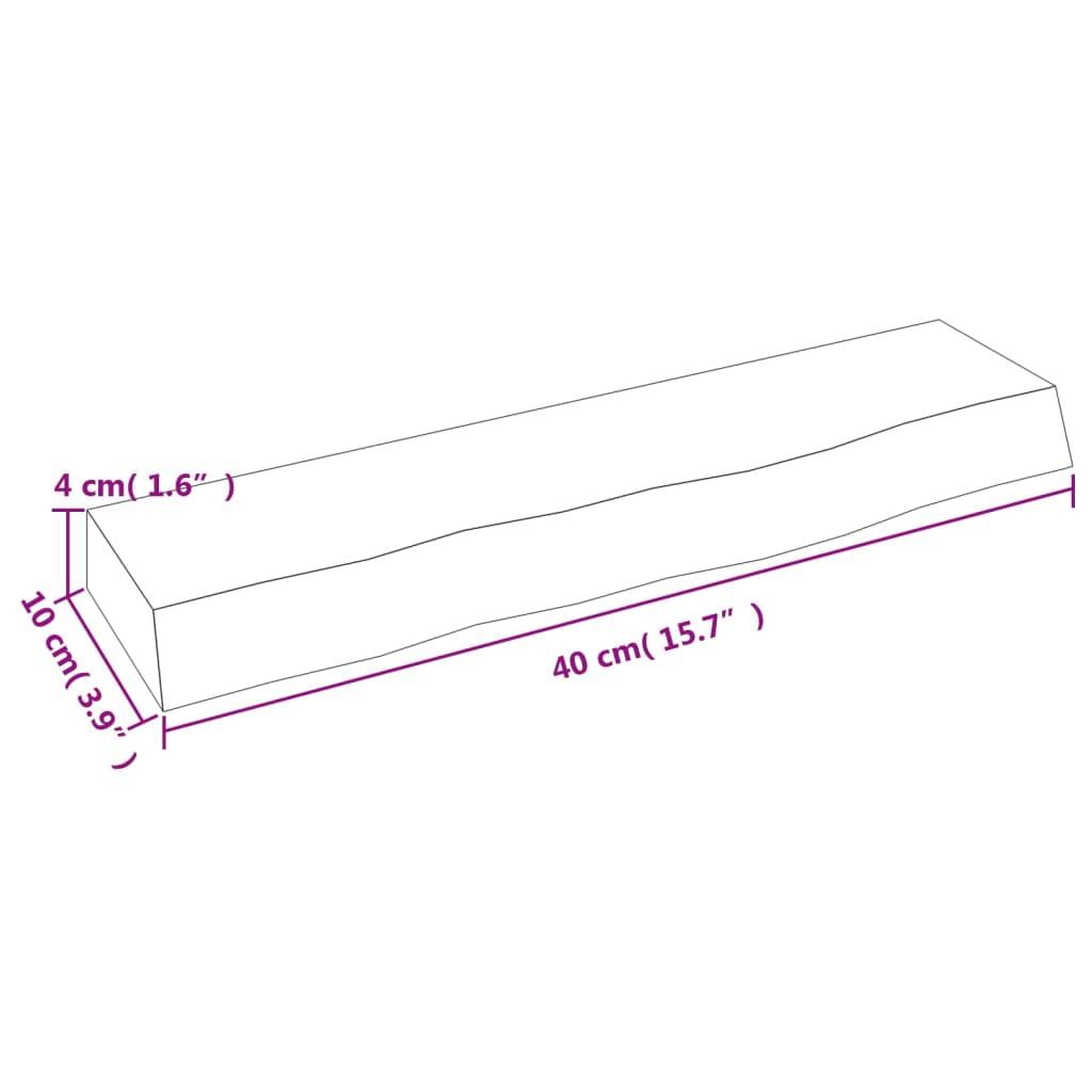 vidaXL Wandregal Dunkelbraun 40x10x4 cm Massivholz Eiche Behandelt
