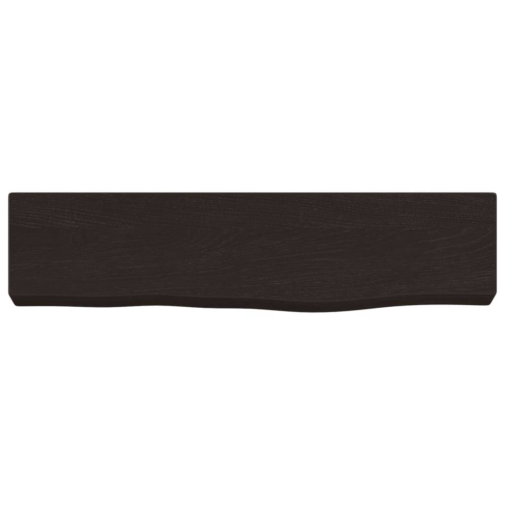 vidaXL Wandregal Dunkelbraun 40x10x4 cm Massivholz Eiche Behandelt