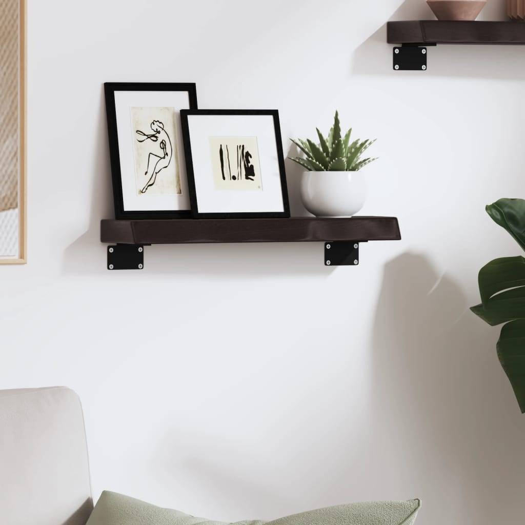 vidaXL Wandregal Dunkelbraun 40x10x4 cm Massivholz Eiche Behandelt
