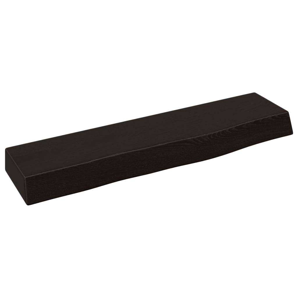 vidaXL Wandregal Dunkelbraun 40x10x4 cm Massivholz Eiche Behandelt