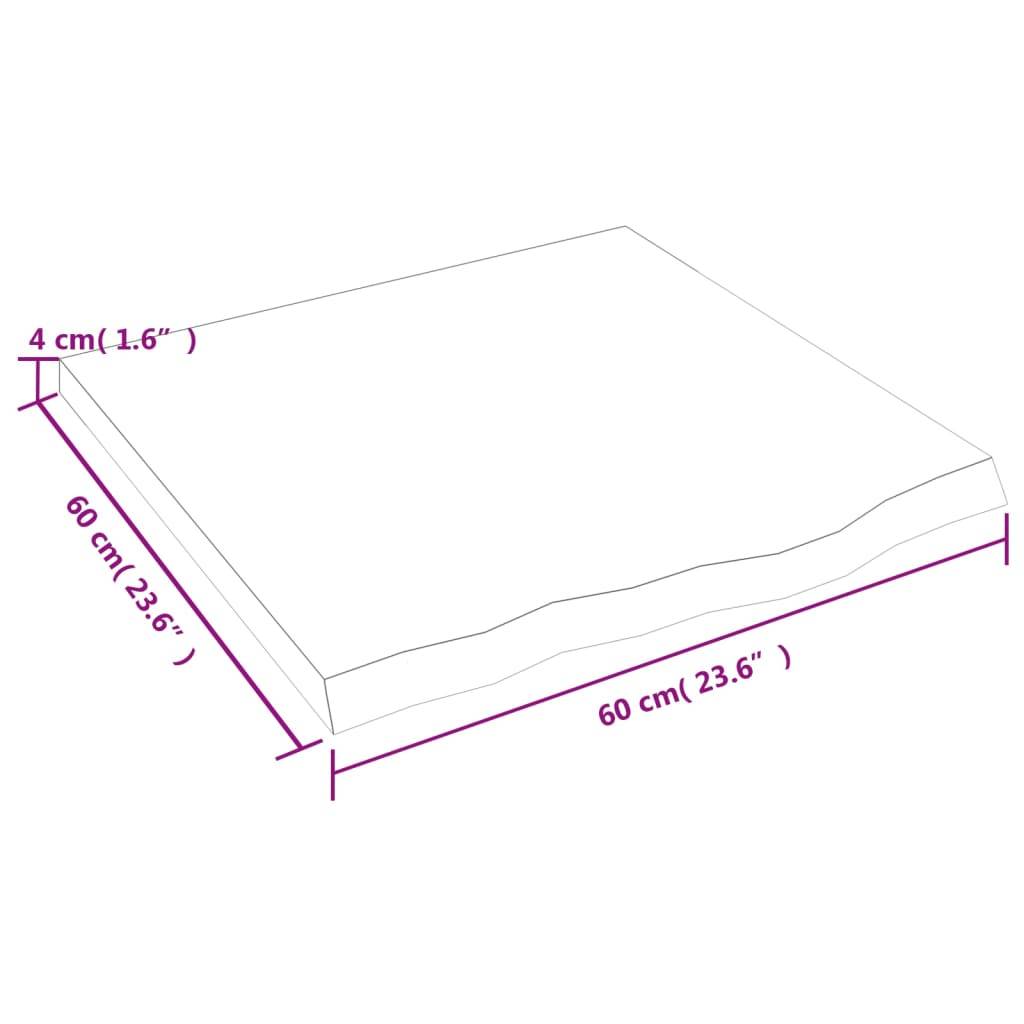 vidaXL Wandregal 60x60x(2-4) cm Massivholz Eiche Unbehandelt