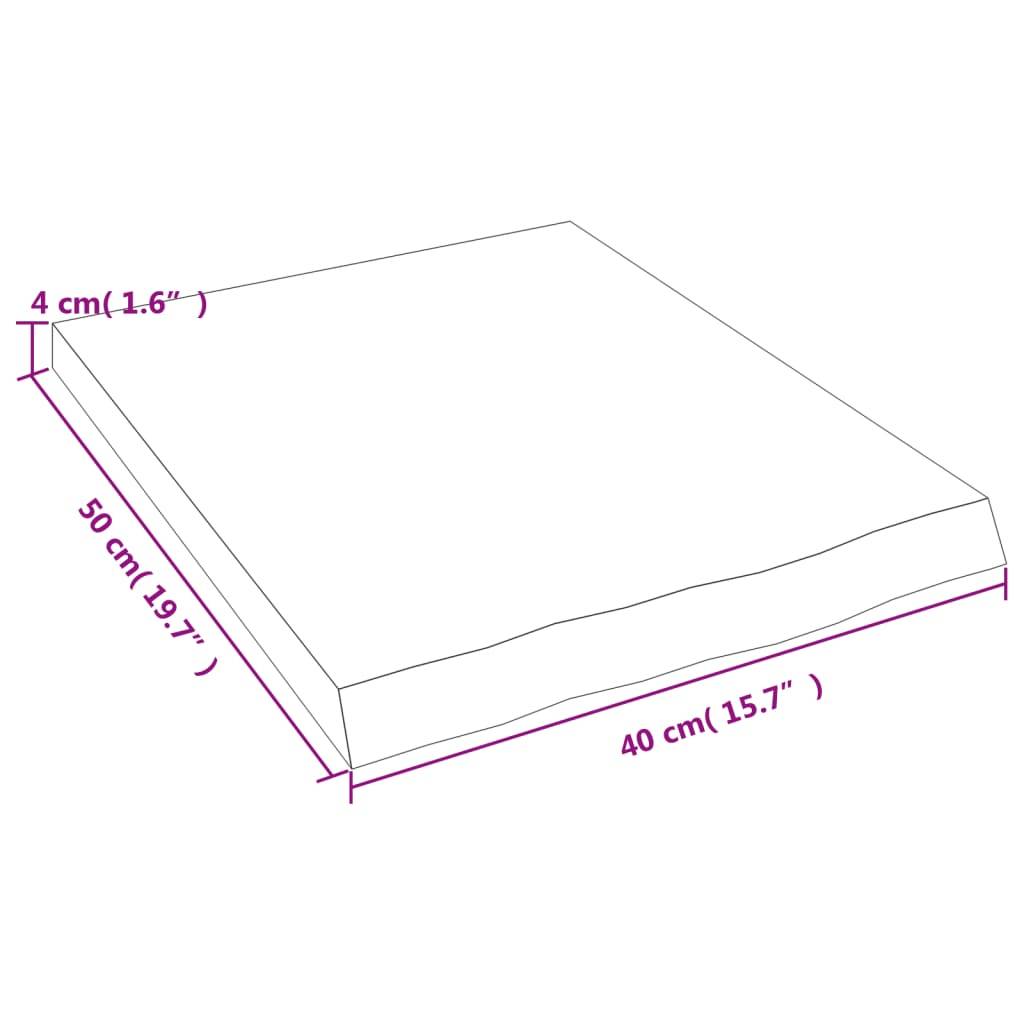 vidaXL Waschtischplatte Hellbraun 40x50x(2-4) cm Massivholz Behandelt