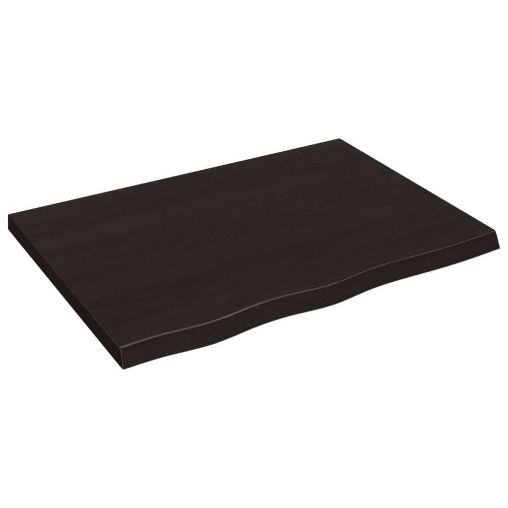 vidaXL Wandregal Dunkelbraun 80x60x(2-4) cm Massivholz Eiche Behandelt