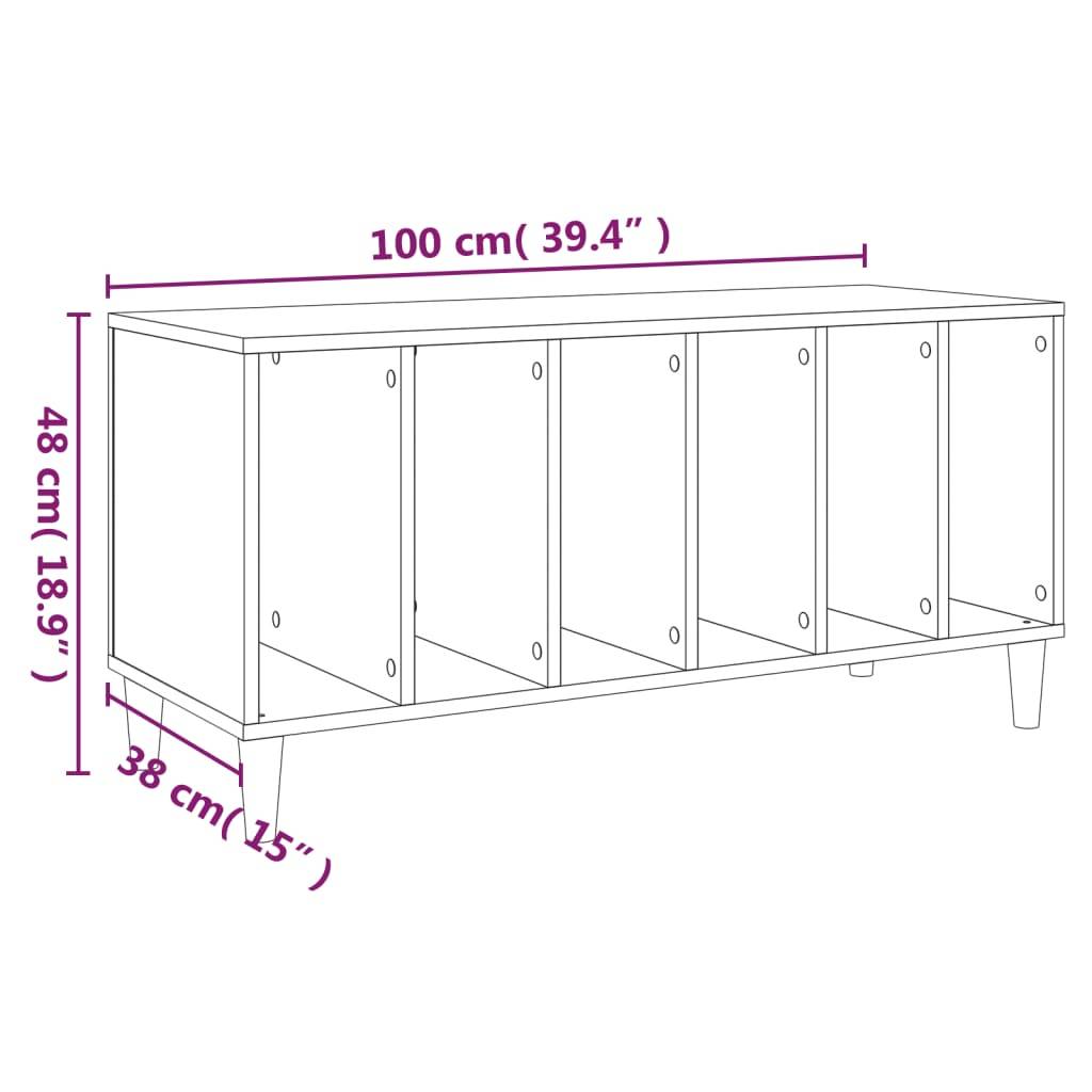 vidaXL Plattenschrank Räuchereiche 100x38x48 cm Holzwerkstoff