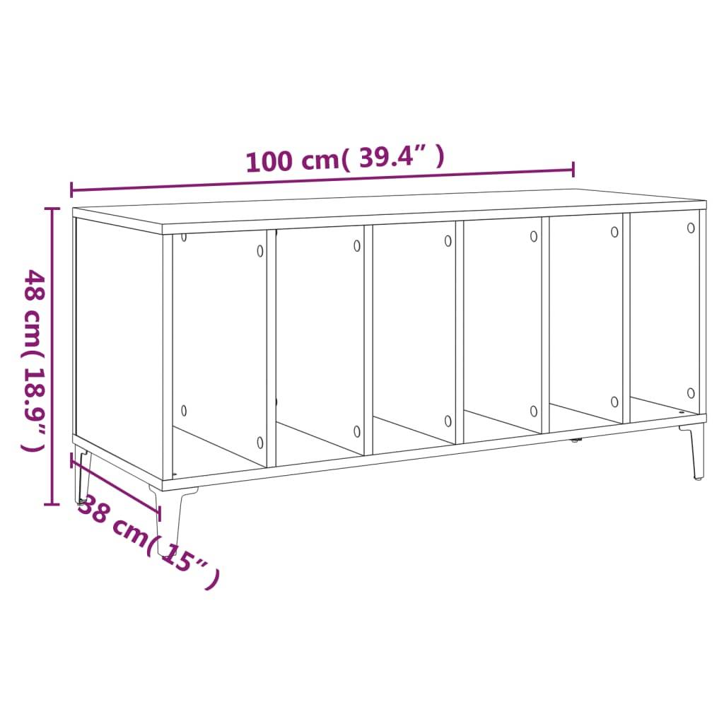 vidaXL Plattenschrank Sonoma-Eiche 100x38x48 cm Holzwerkstoff