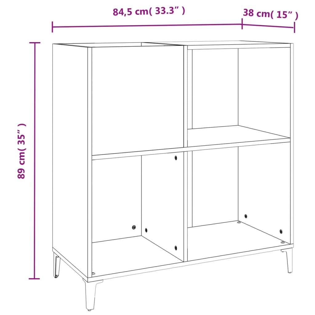 vidaXL Plattenschrank Grau Sonoma 84,5x38x89 cm Holzwerkstoff