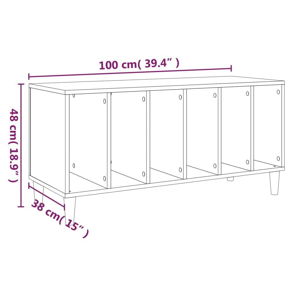 vidaXL Plattenschrank Schwarz 100x38x48 cm Holzwerkstoff