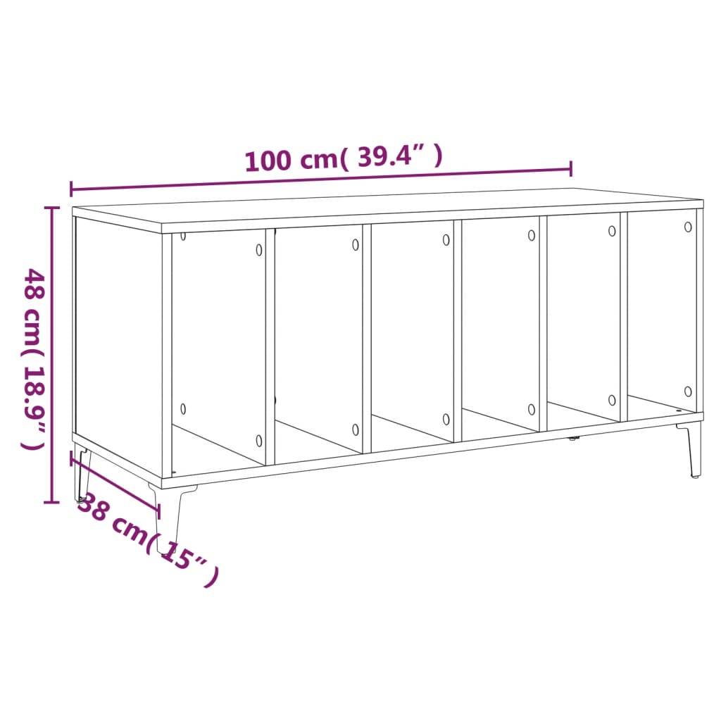 vidaXL Plattenschrank Räuchereiche 100x38x48 cm Holzwerkstoff