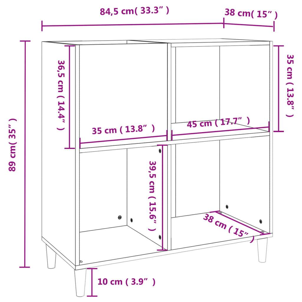 vidaXL Plattenschrank Sonoma-Eiche 84,5x38x89 cm Holzwerkstoff