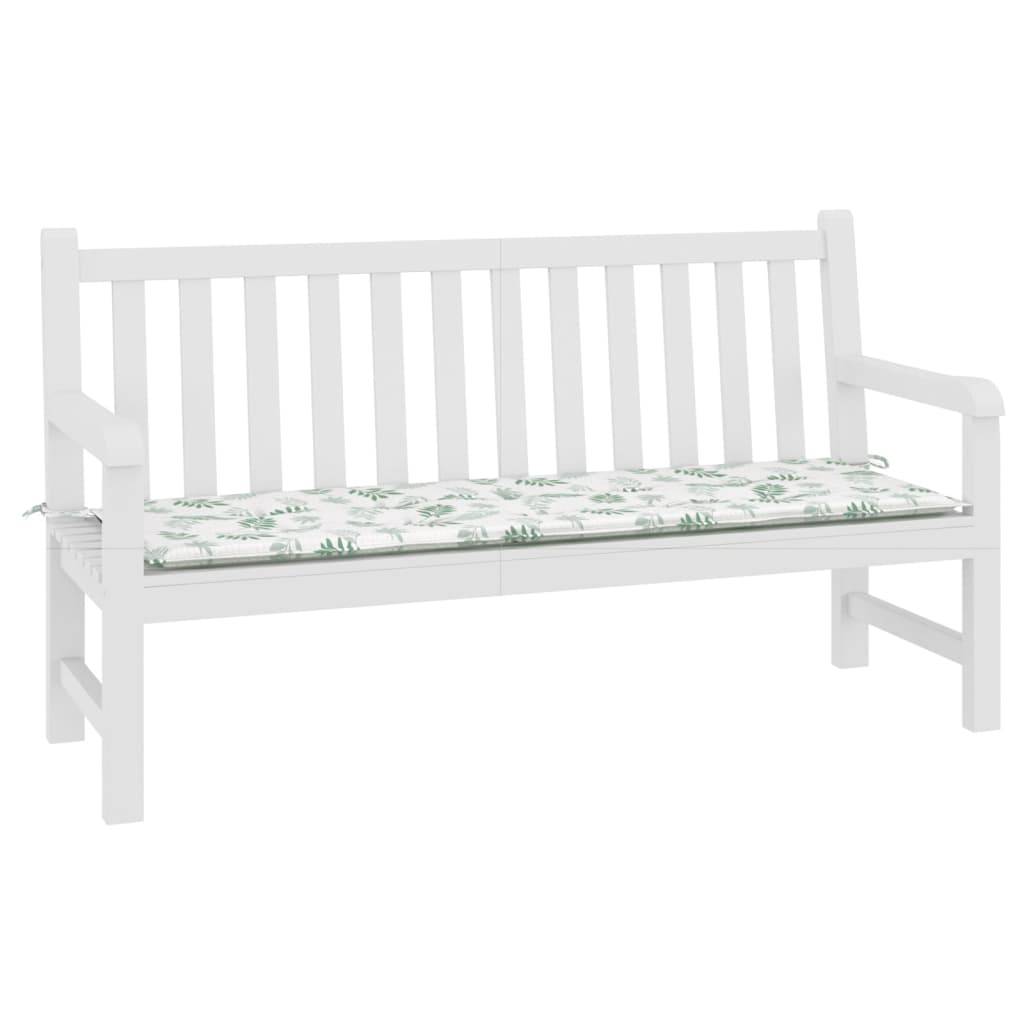 vidaXL Gartenbank-Auflage Blattmuster 150x50x3 cm Oxford-Gewebe