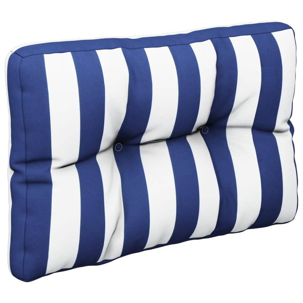 vidaXL Palettenkissen Blau Weiß Gestreift 60x40x12 cm Stoff