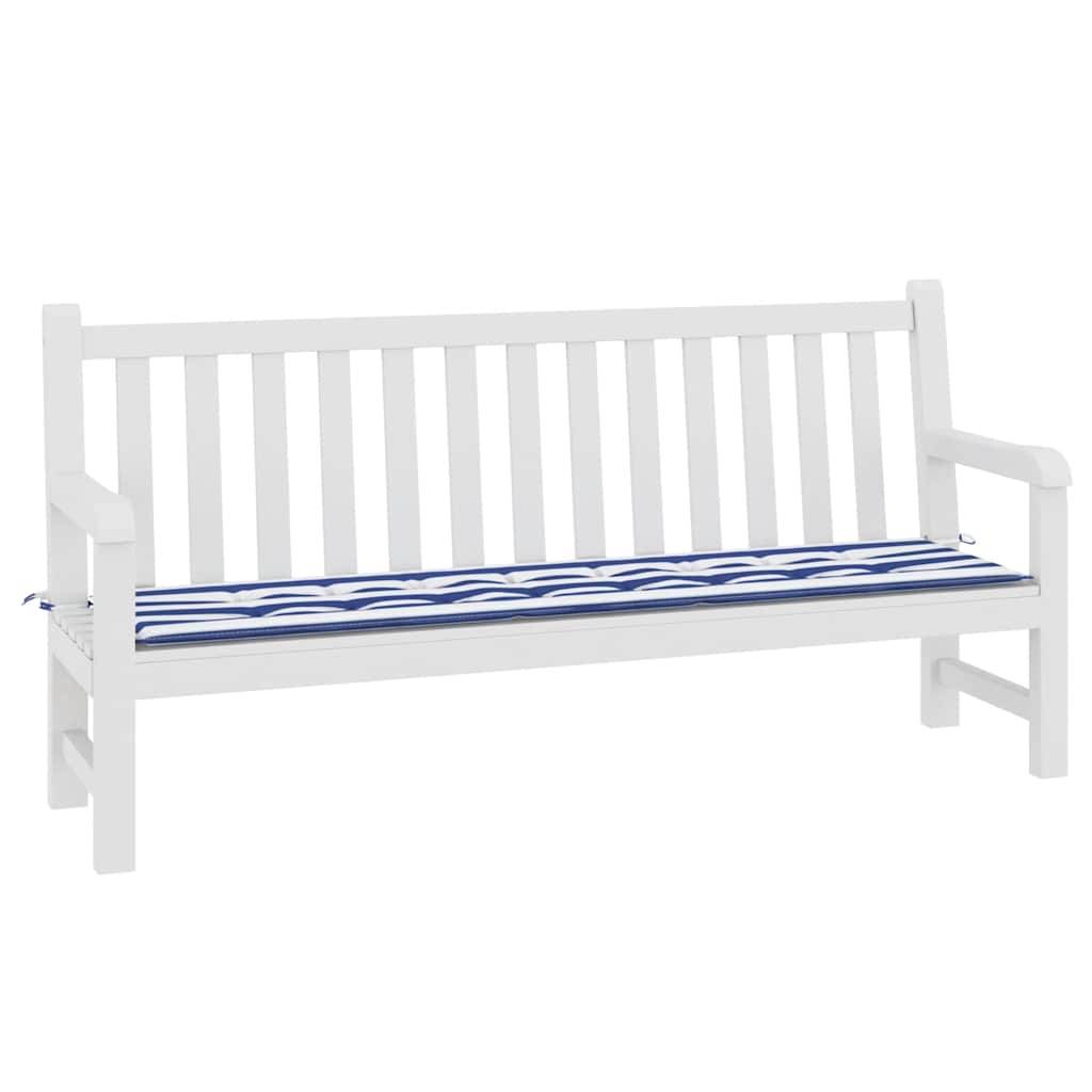 vidaXL Gartenbank-Auflage Blau&Weiß Gestreift 200x50x4 Stoff