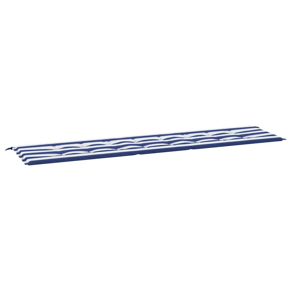 vidaXL Gartenbank-Auflage Blau&Weiß Gestreift 200x50x4 Stoff