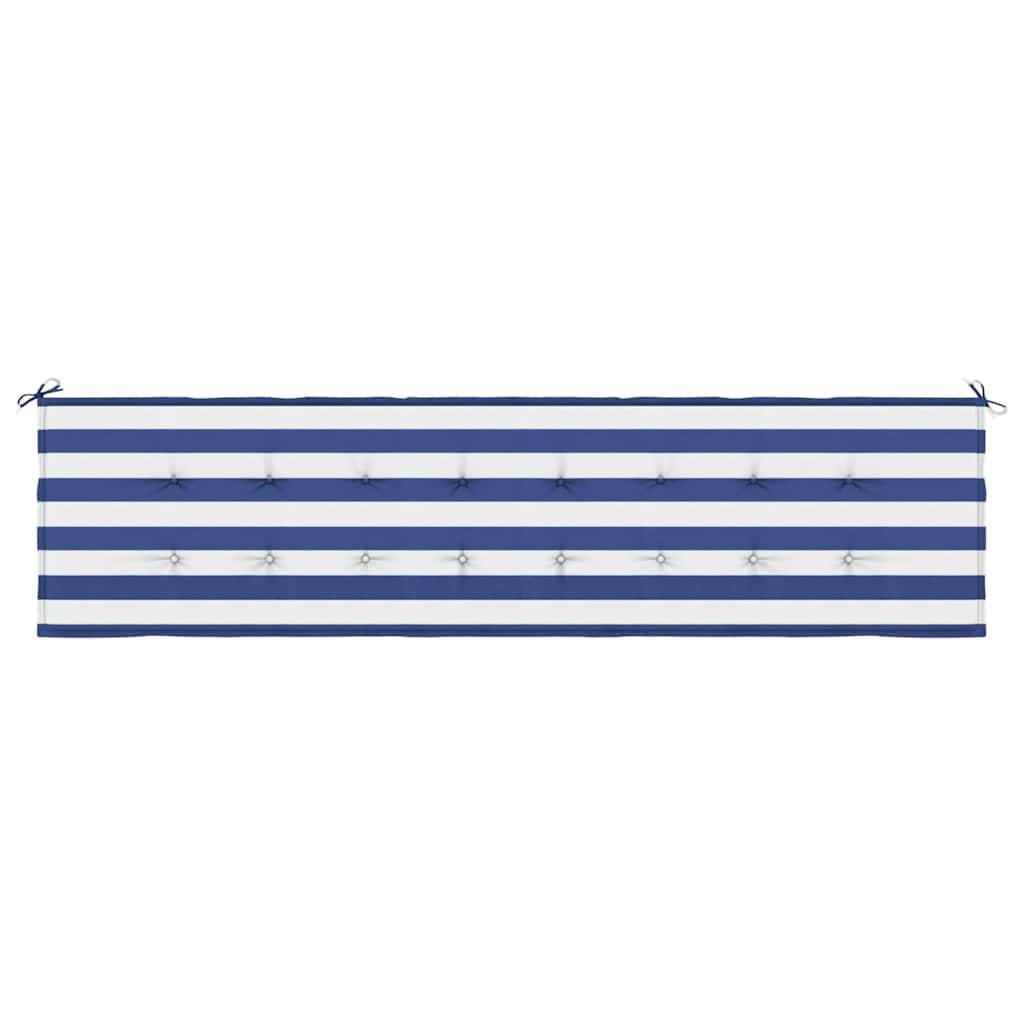 vidaXL Gartenbank-Auflage Blau&Weiß Gestreift 200x50x4 Stoff