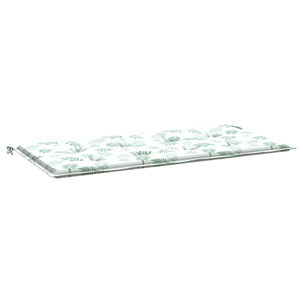 vidaXL Gartenbank-Auflage Blattmuster 100x50x3 cm Oxford-Gewebe